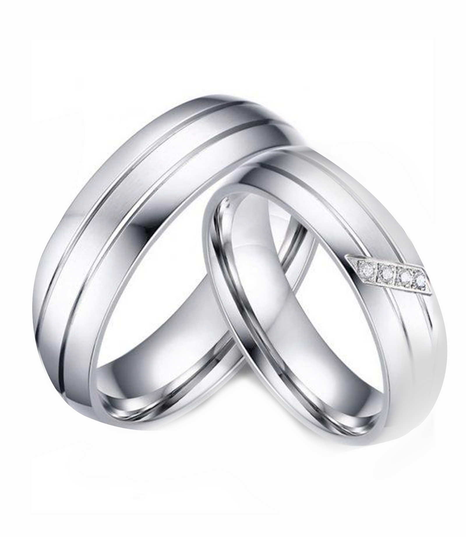 Avery Silver Titanium Wedding Ring - Main Image