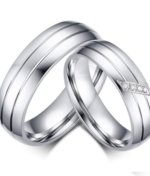 Avery Silver Titanium Wedding Ring