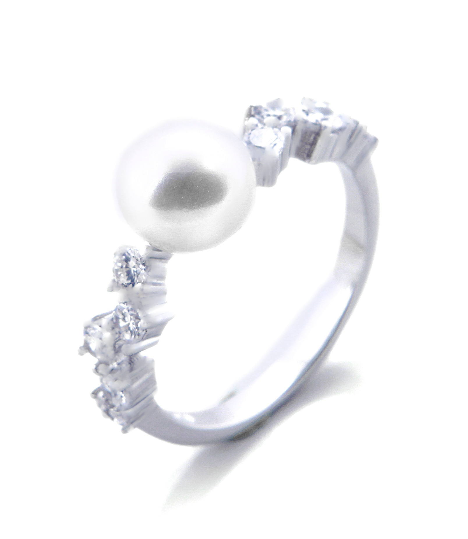 Harriet Pearl Engagement Ring with Swarovski