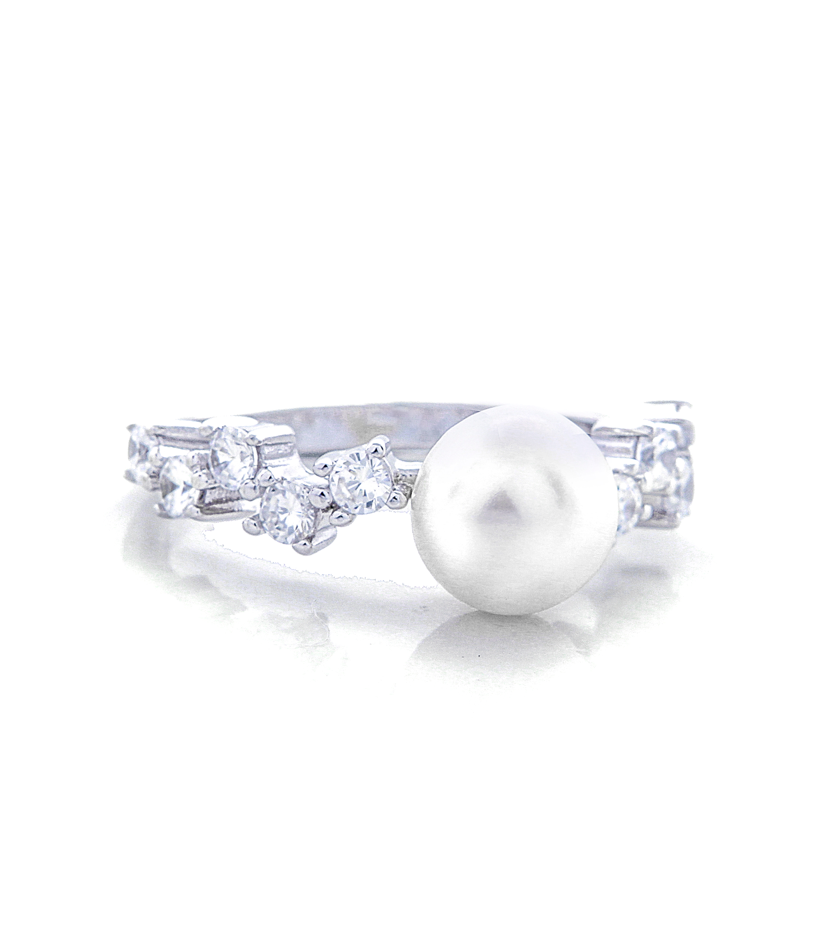 Harriet Pearl Engagement Ring with Swarovski