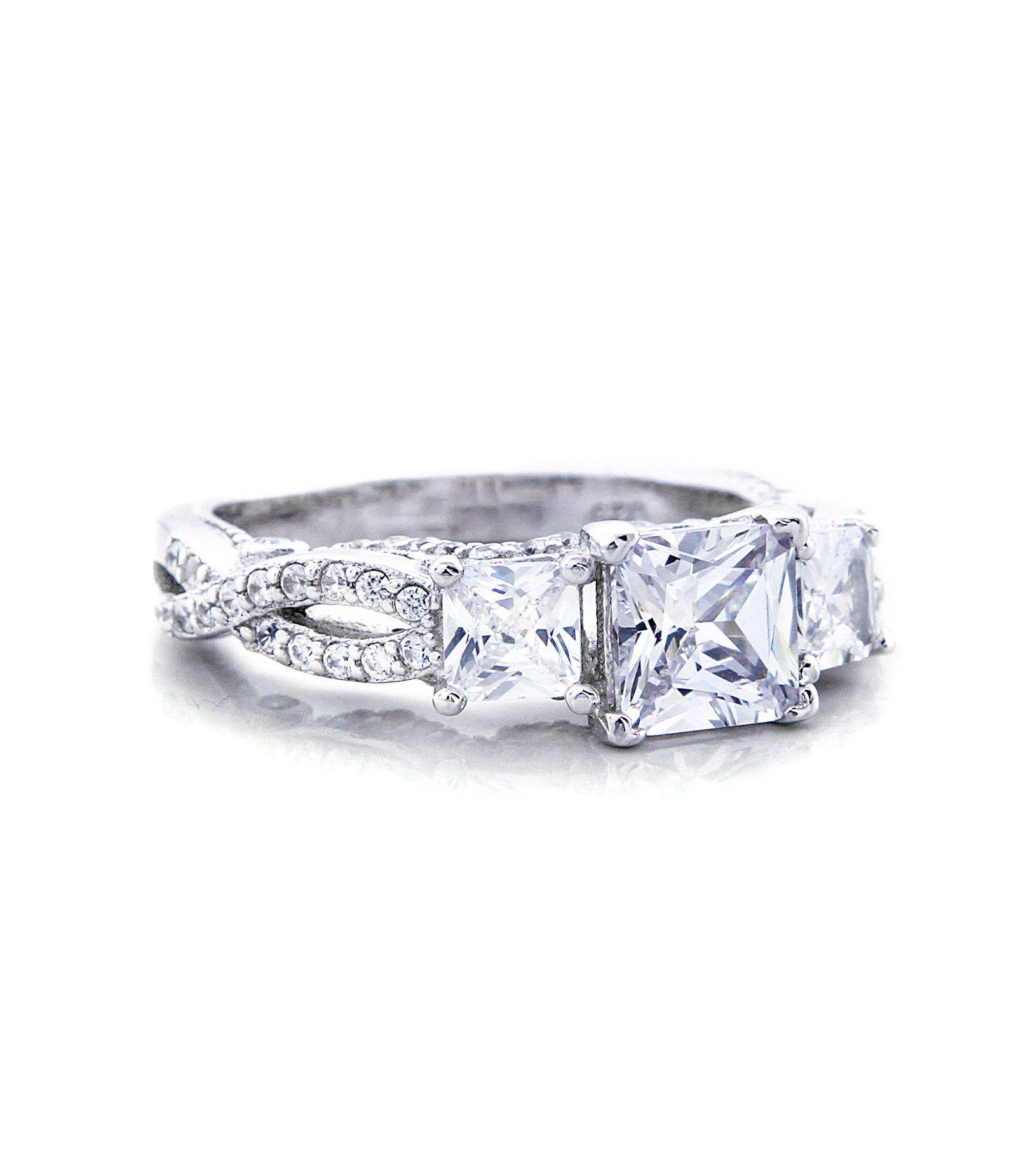 Mia Threestone Engagement Ring with Swarovski