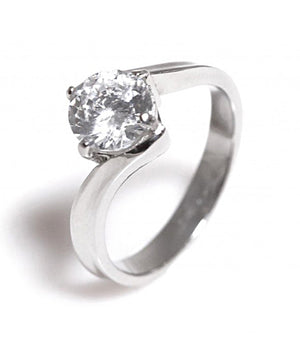 Delta Titanium Engagement Ring with Swarovski