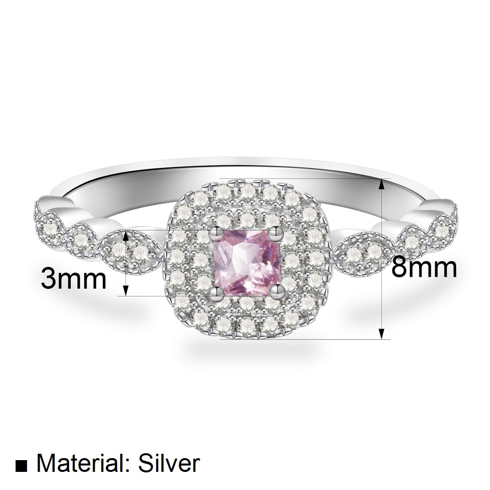 Paige Sterling Silver Ring With Pink Quartz