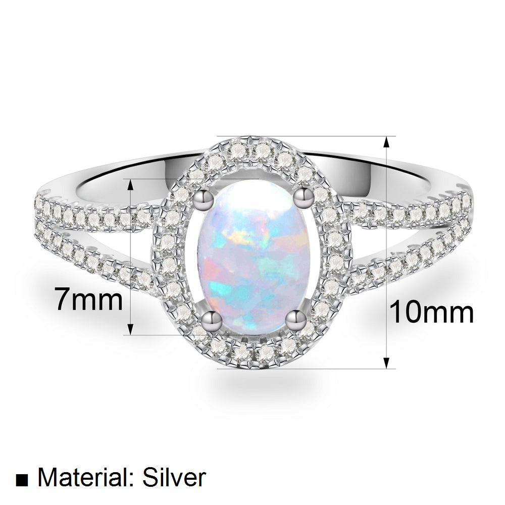 Brigette Sterling Silver Ring With Opal